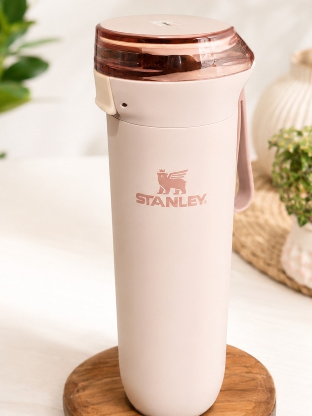 Stanley Blush Pink Travel Tumbler with Rose Gold Lid